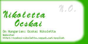 nikoletta ocskai business card